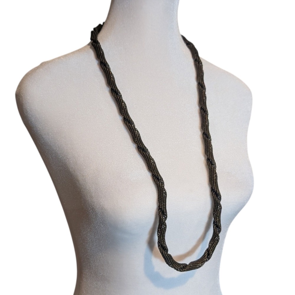 A.V. Max Womens‎ Twisted Multi Strand Mesh Rope Necklace Antique Brass Tone 32in